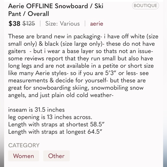 Fantastic  🎿 ski n n snow pants ⛷️ overall in BLACK❤️🧡💛💚 - Picture 7 of 7